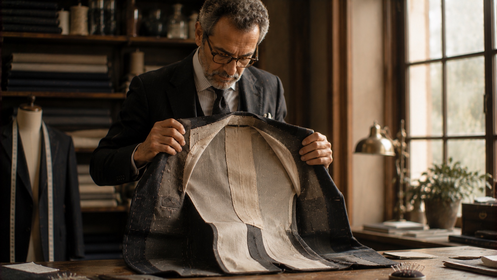 Canvas construction inside a tailored jacket